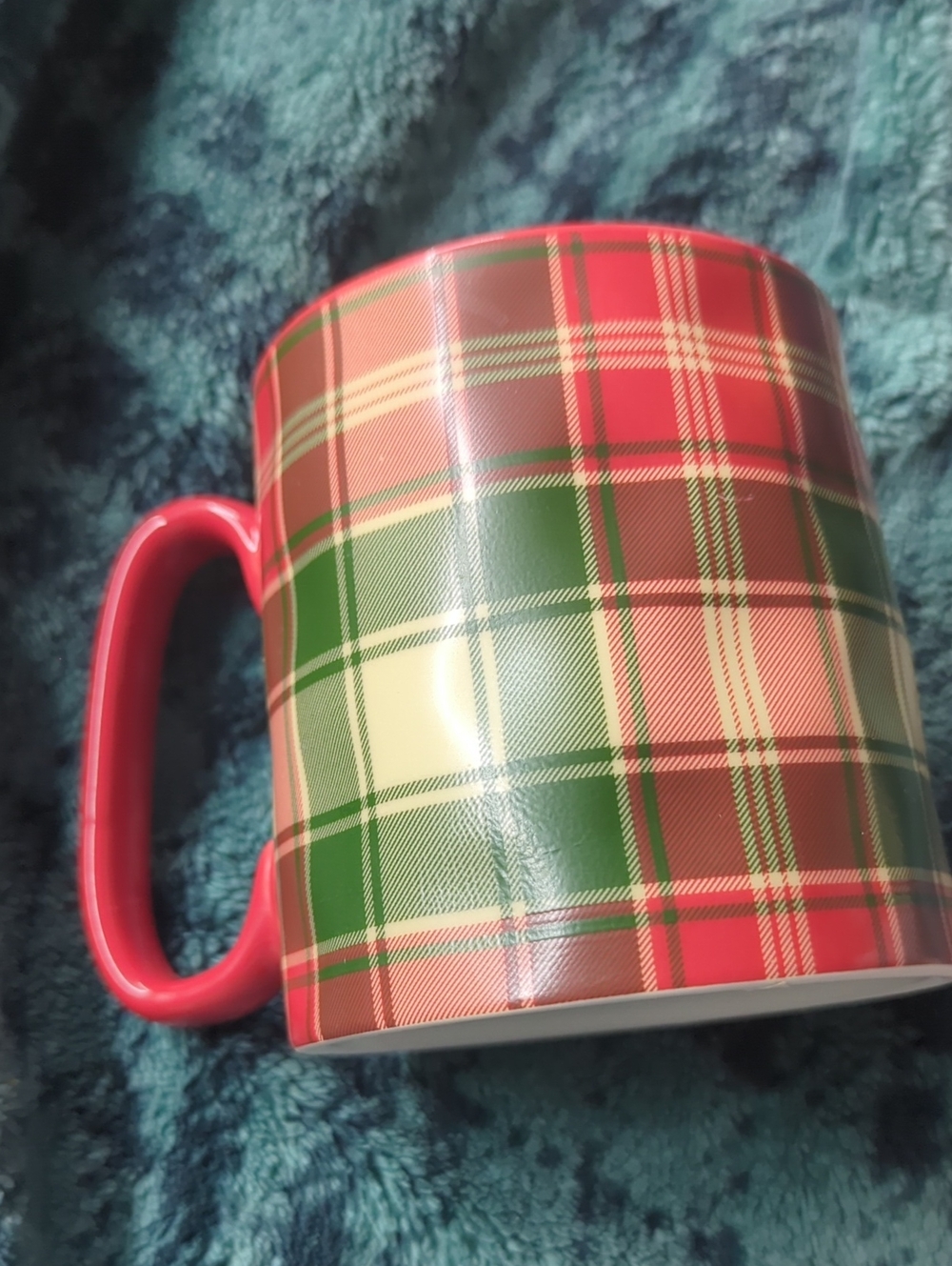 10 Strawberry Street Red & Green Plaid Coffee Mug - Classic Holiday Pattern